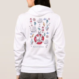 Camiseta Nome do Barco Personalizado Náutico de Cores Aquát