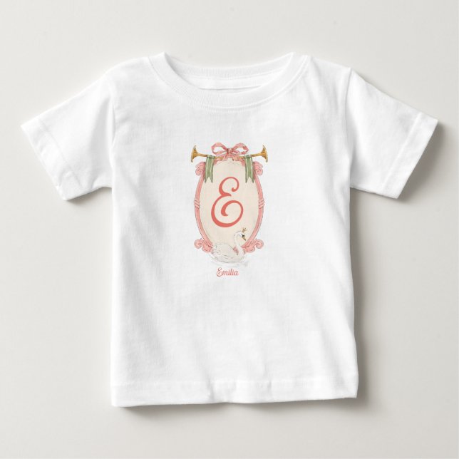 Camiseta Nome do bebê - Princesa Swan (Frente)
