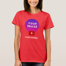 Camiseta Nome do Canal Youtube Personalizado Vermelho