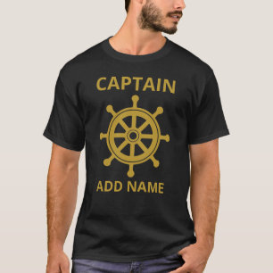 Camiseta Nome do capitão da roda Dourada personalizada