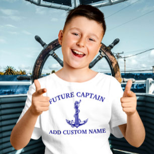 Camiseta Nome do Capitão Futuro da Corda Náutica Vintage