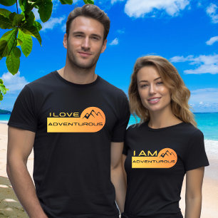 Camiseta Nome do Casal correspondente Data no verso I Am Ad