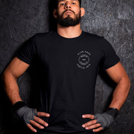 Camiseta Nome do Clube de Artes Marciais Logotipo Frente e 