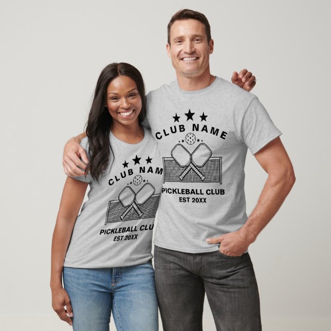 Camiseta Nome do Clube Personalizado de Pickleball (Unissex)