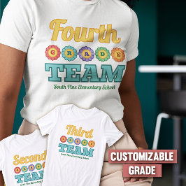 Camiseta Nome do Colégio do Grupo do Quarto Grau das Flores