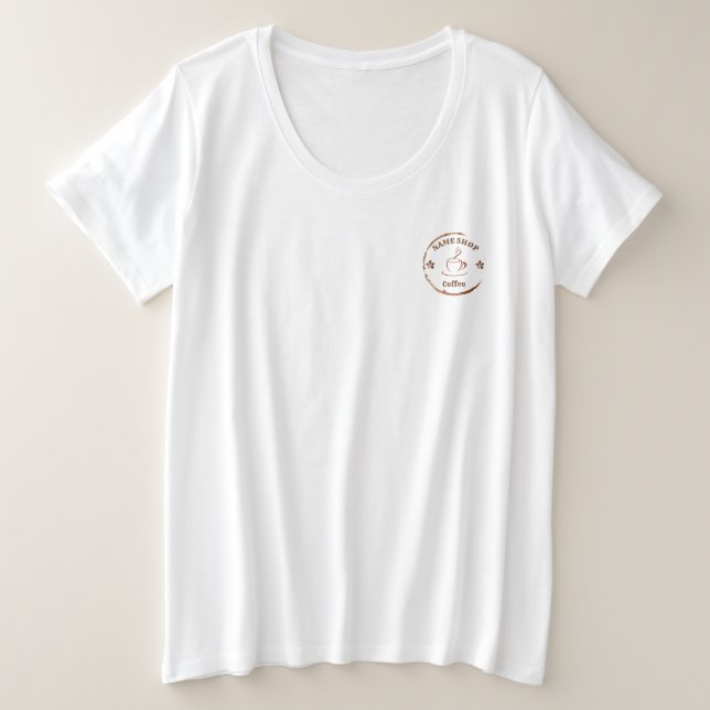 Camiseta Nome do compro de café simples moderno Tea cafe (Frente do Design)