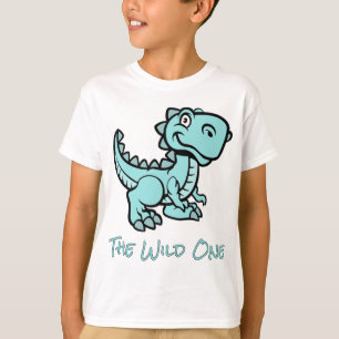 Camiseta Nome do Contorno do Teal T Rex Dinosaur