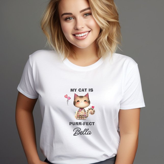 CAMISETA NOME DO CORAÇÃO PURR-FECT CAT (Criador carregado)