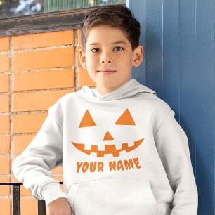 Camiseta Nome do Criança do Dia das Bruxas de Pumpkin Laran
