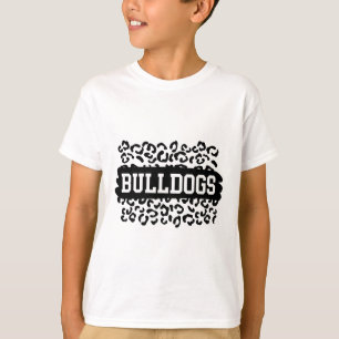 Camiseta Nome do Espírito Escolar Leopard Bulldogs Fan Team