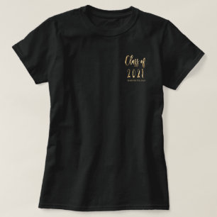 Camiseta Nome do formando Faux Dourado Brown Classe de 2021