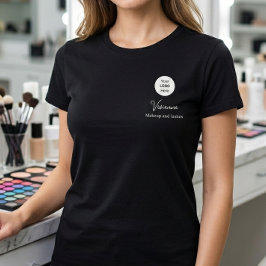 Camiseta Nome do Funcionário de Maquiagem Logotipo Empresar