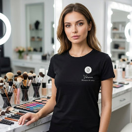 Camiseta Nome do Funcionário de Maquiagem Logotipo Empresar