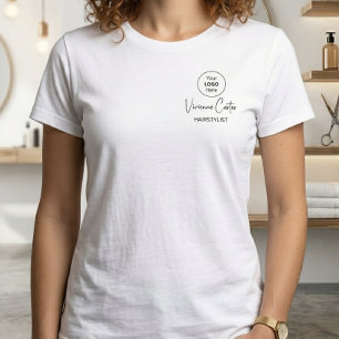 Camiseta Nome do Funcionário em Letra Preta Negócios Logo S