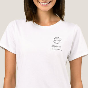 Camiseta Nome do Funcionário em Letra Preta Negócios Logoti