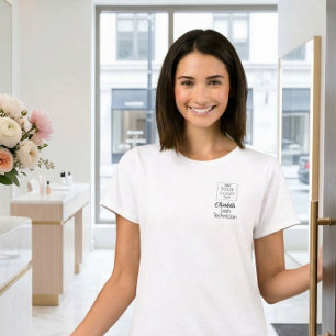 Camiseta Nome do Funcionário em Letra Preta Negócios Logoti