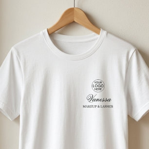 Camiseta Nome do Funcionário Logotipo Empresarial Maquiagem