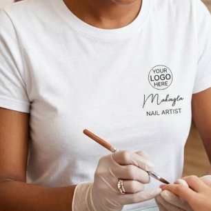 Camiseta Nome do Funcionário Roteiro do Logotipo da Empresa