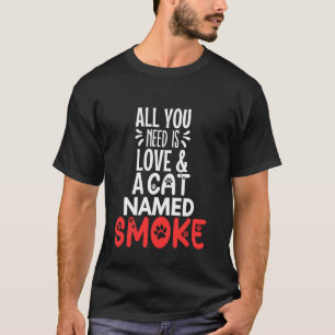 Camiseta Nome do Gato Desenho de Fumaça - Tudo o que Você P
