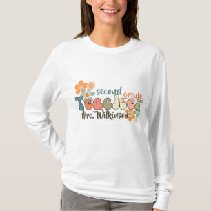 Camiseta Nome do Grau Retroceder Groovy de Volta ao Profess