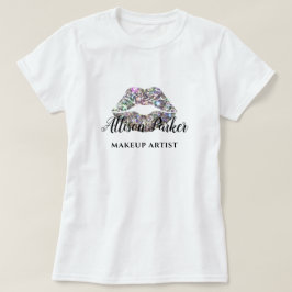 Camiseta Nome do Kiss do Logotipo Glitter ARTIST MAKEUP