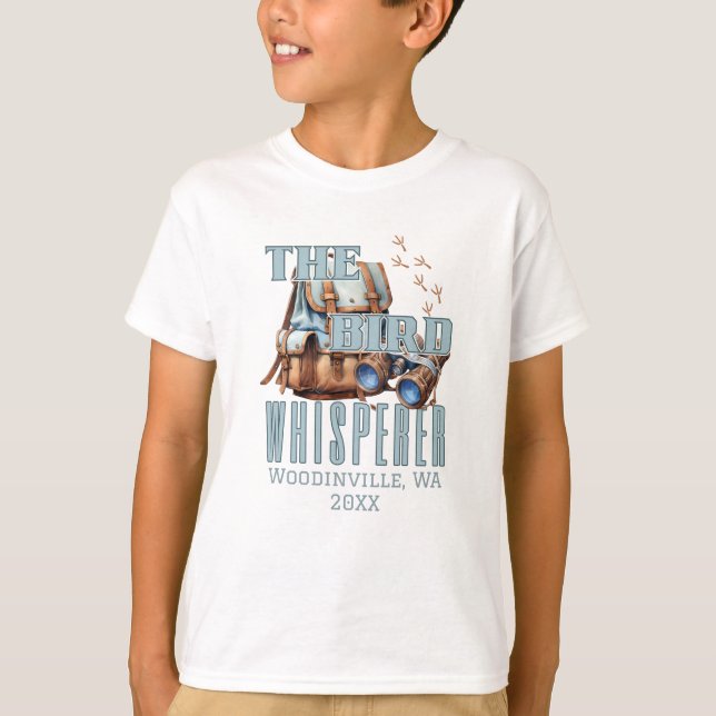 Camiseta Nome do Local de Observância de Aves Personalizada (Frente)