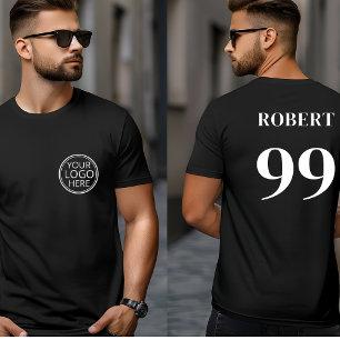 Camiseta Nome do logotipo da Equipe Negra Número Esportes M