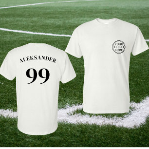 Camiseta Nome do logotipo da equipe Número moderno simples