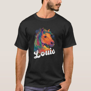 Camiseta Nome do Menino Bonito LOUIS com lindo Cavalo