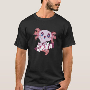 Camiseta Nome do Menino Bonito QUENTIN com adorável AXOLOTL