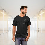 Camiseta Nome do monograma branco preto Logotipo comercial<br><div class="desc">Um fundo preto,  texto branco e colorido. Personalize e adicione o logotipo da sua empresa,  iniciais de monograma,  nome.</div>