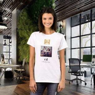 Camiseta Nome do monograma da foto comercial do logotipo