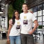 Camiseta Nome do monograma da foto comercial do logotipo<br><div class="desc">Texto a preto. Personalize e adicione o logotipo da sua empresa,  iniciais de monograma,  nome. Frente e traseira.</div>