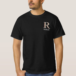 Camiseta Nome do Monograma de Valor Triplo Personalizado