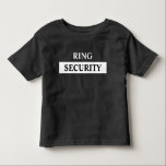 Camiseta Nome do Portador do Anel de Segurança do Anel<br><div class="desc">Faça com que o seu portador sinta-se especial com esta t-shirt de segurança do anel. Clique em - personalizar - para adicionar facilmente seu nome personalizado. Na moda e design branco.</div>