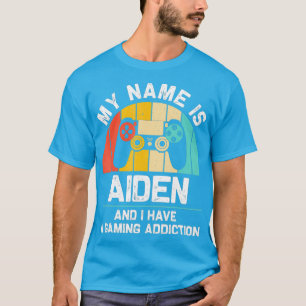 Camiseta Nome do presente AIDEN Geek de jogos personalizado