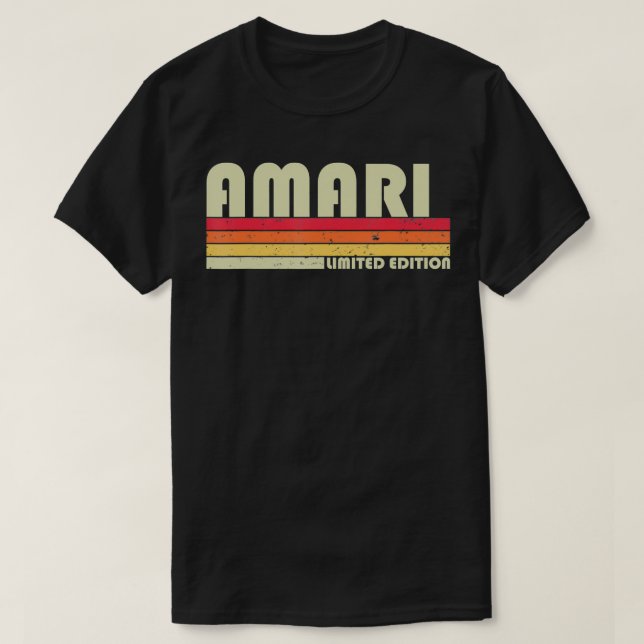 Camiseta Nome do presente AMARI Personalizado Funny Retro V (Frente do Design)