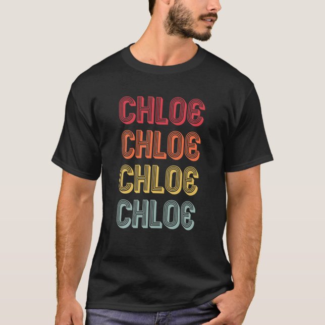 Camiseta Nome do presente CHLOE Retroativo Personalizado Vi (Frente)