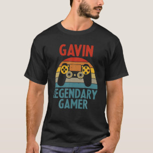 Camiseta Nome do presente GAVIN Geek de jogos personalizado