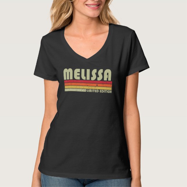 Camiseta Nome do presente MELISSA Nome personalizado Retro  (Frente)