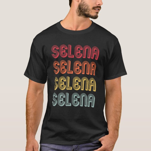 Camiseta Nome do presente SELENA Vintage personalizado Retr (Frente)