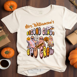 Camiseta Nome do Professor do 2º ano do Halloween Retro Gho
