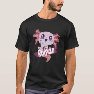 Camiseta Nome do Rapaz Bonito ROMAN com adorável AXOLOTL