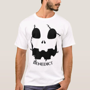 Camiseta Nome do rosto da abóbora-de-bico-de-lanterna do Ha