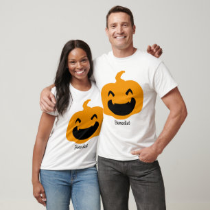 Camiseta Nome do rosto da abóbora-de-bico-de-lanterna do Ha