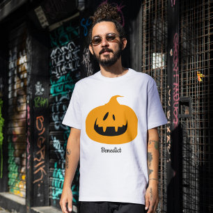 Camiseta Nome do rosto da abóbora-de-bico-de-lanterna do Ha