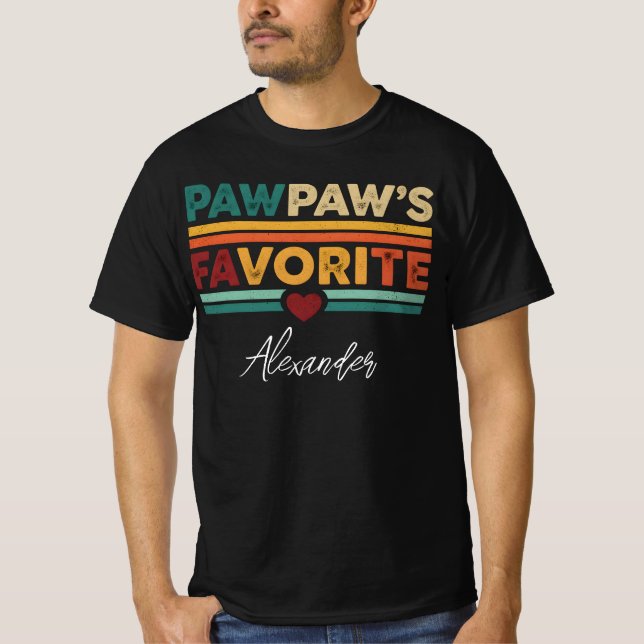Camiseta Nome do Script Moderno Simples Retro Favorito do V (Frente)