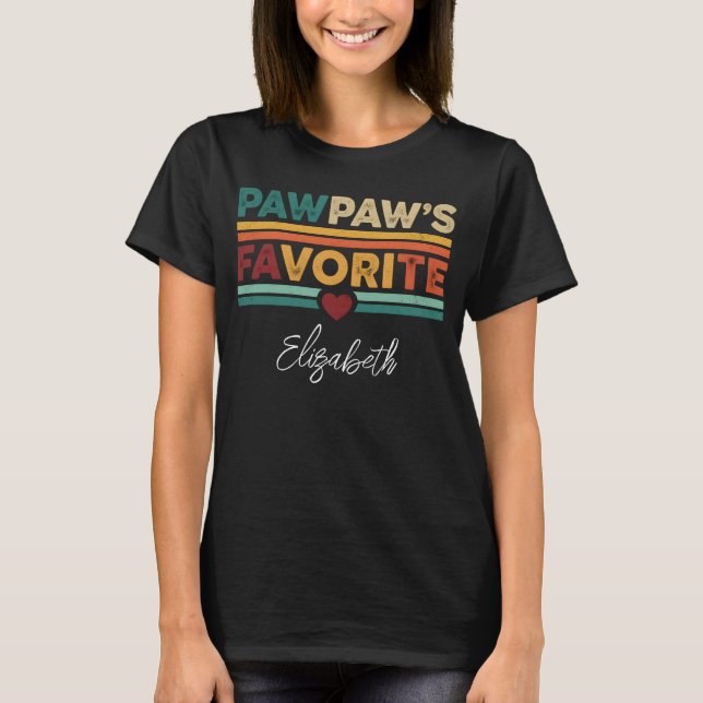 Camiseta Nome do Script Moderno Simples Retro Favorito do V (Frente)