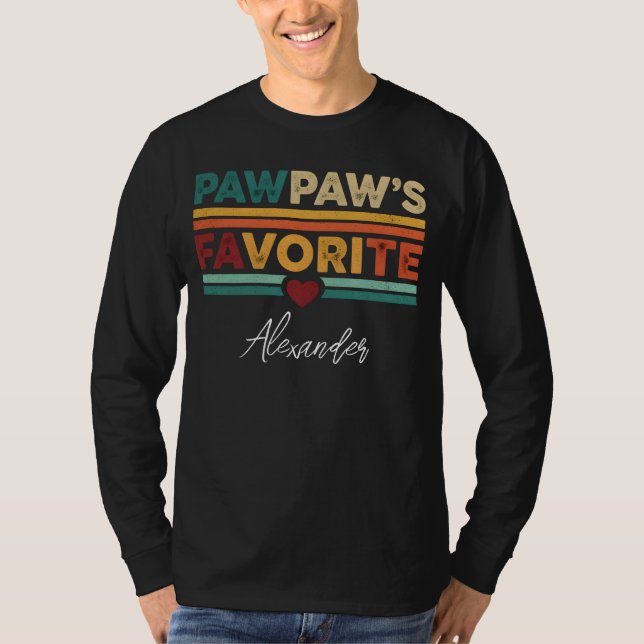 Camiseta Nome do Script Moderno Simples Retro Favorito do V (Frente)