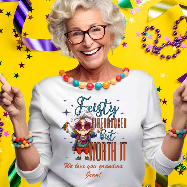 Camiseta Nome do Sentimento da Avó Sassy Personalizada (Criador carregado)
